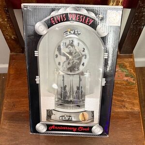 Elvis Presley Anniversary Clock - Black and Silver